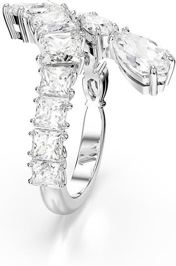Swarovski Matrix Ring Mixed Cut, White, Rhodium Plated -Swarovski