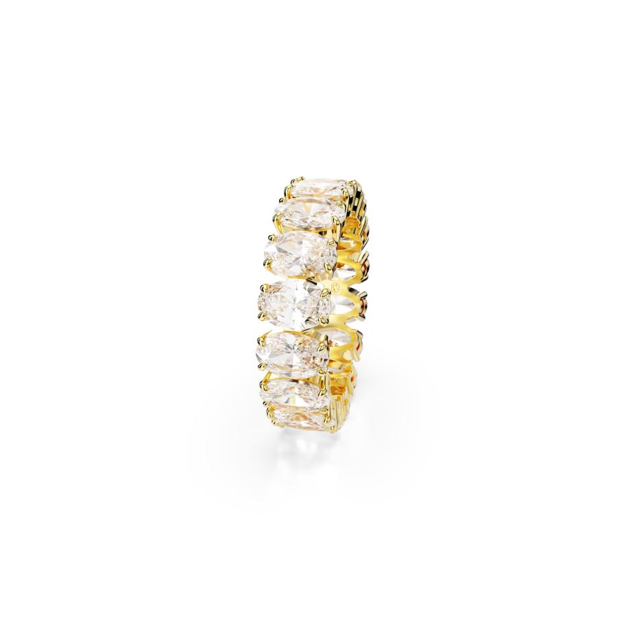 Swarovski Matrix Ring, Oval Cut, White, Gold-tone Plated -Swarovski