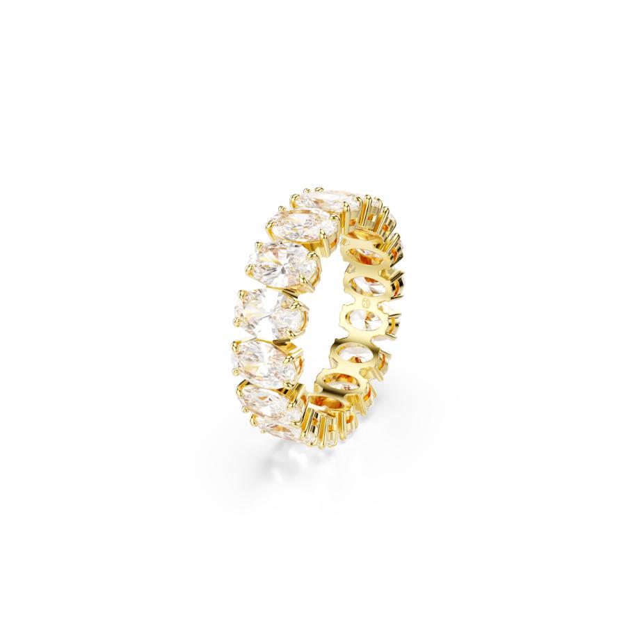 Swarovski Matrix Ring, Oval Cut, White, Gold-tone Plated -Swarovski