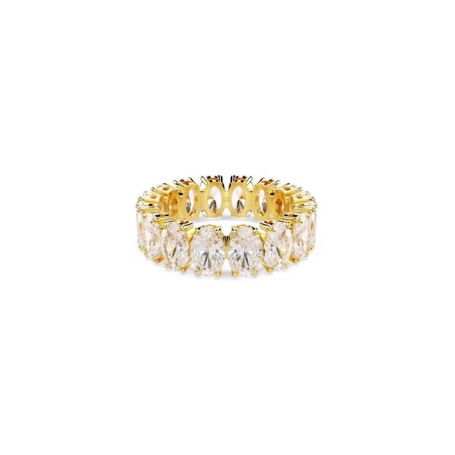 Swarovski Matrix Ring, Oval Cut, White, Gold-tone Plated -Swarovski