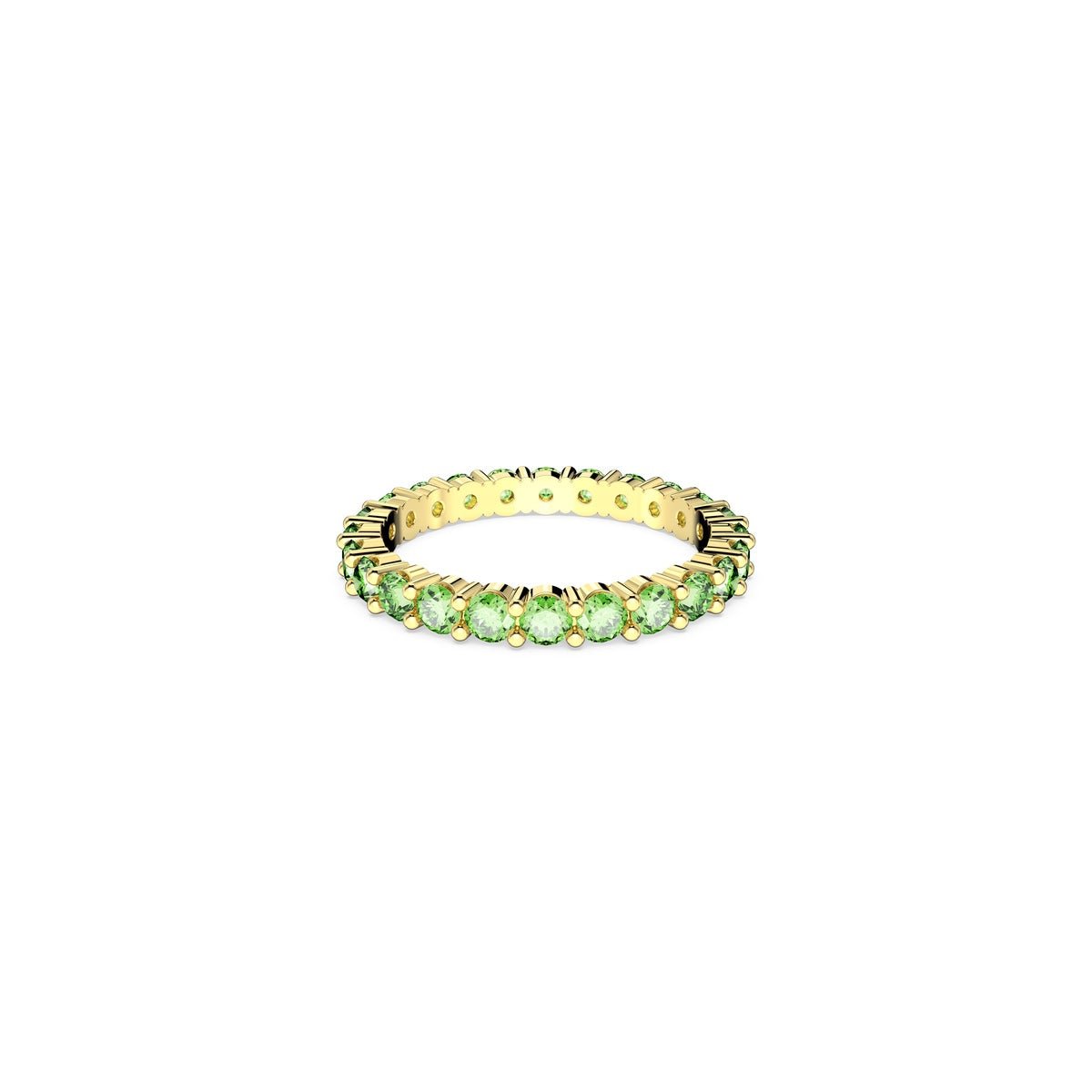 Swarovski Matrix Ring Round Cut, Green, Gold-Tone Plated -Swarovski