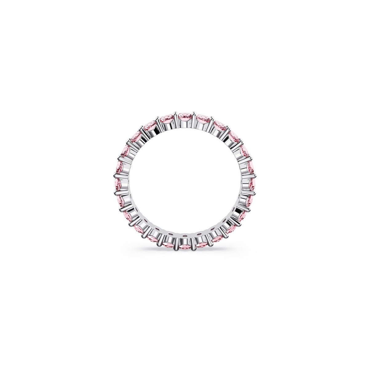 Swarovski Matrix Ring Round Cut, Pink, Rhodium Plated -Swarovski