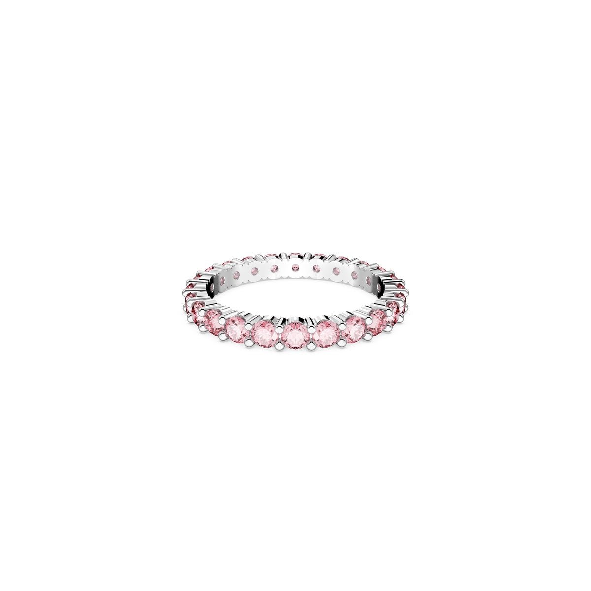 Swarovski Matrix Ring Round Cut, Pink, Rhodium Plated -Swarovski