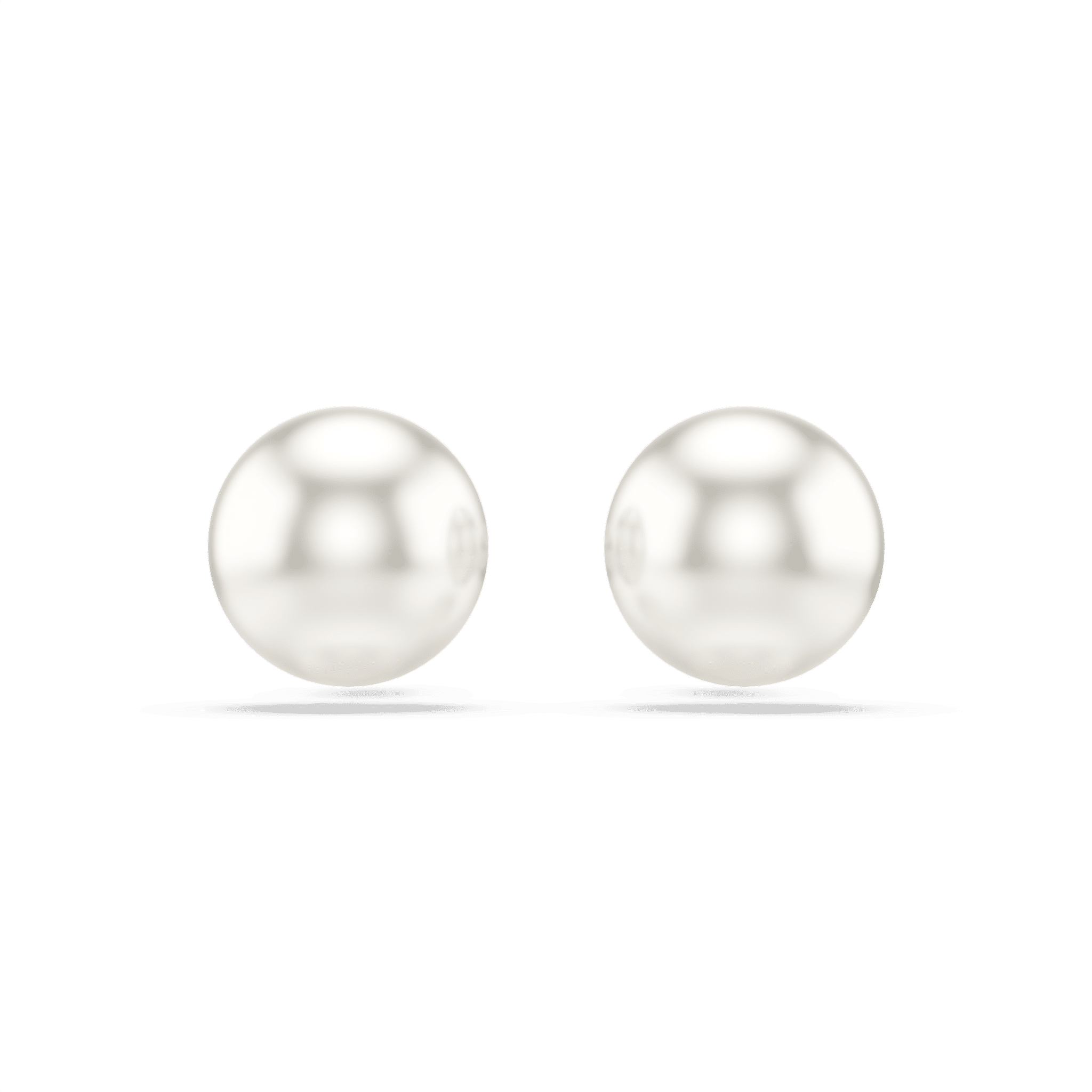 Swarovski Matrix stud Earrings, Crystal pearl, White, Rhodium plated -Swarovski