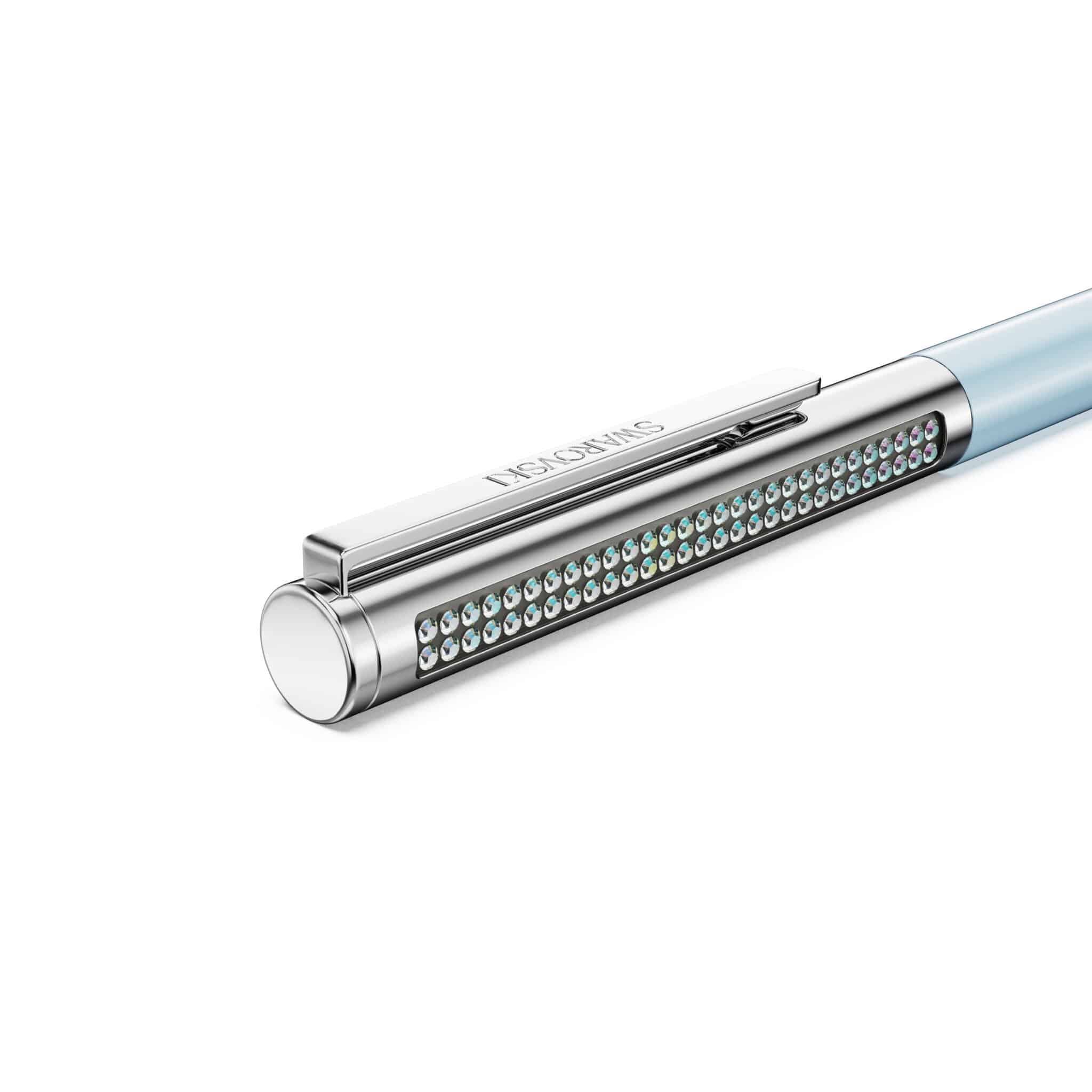 Swarovski Matrix Tennis Ballpoint Pen, Blue, Chrome plated -Swarovski
