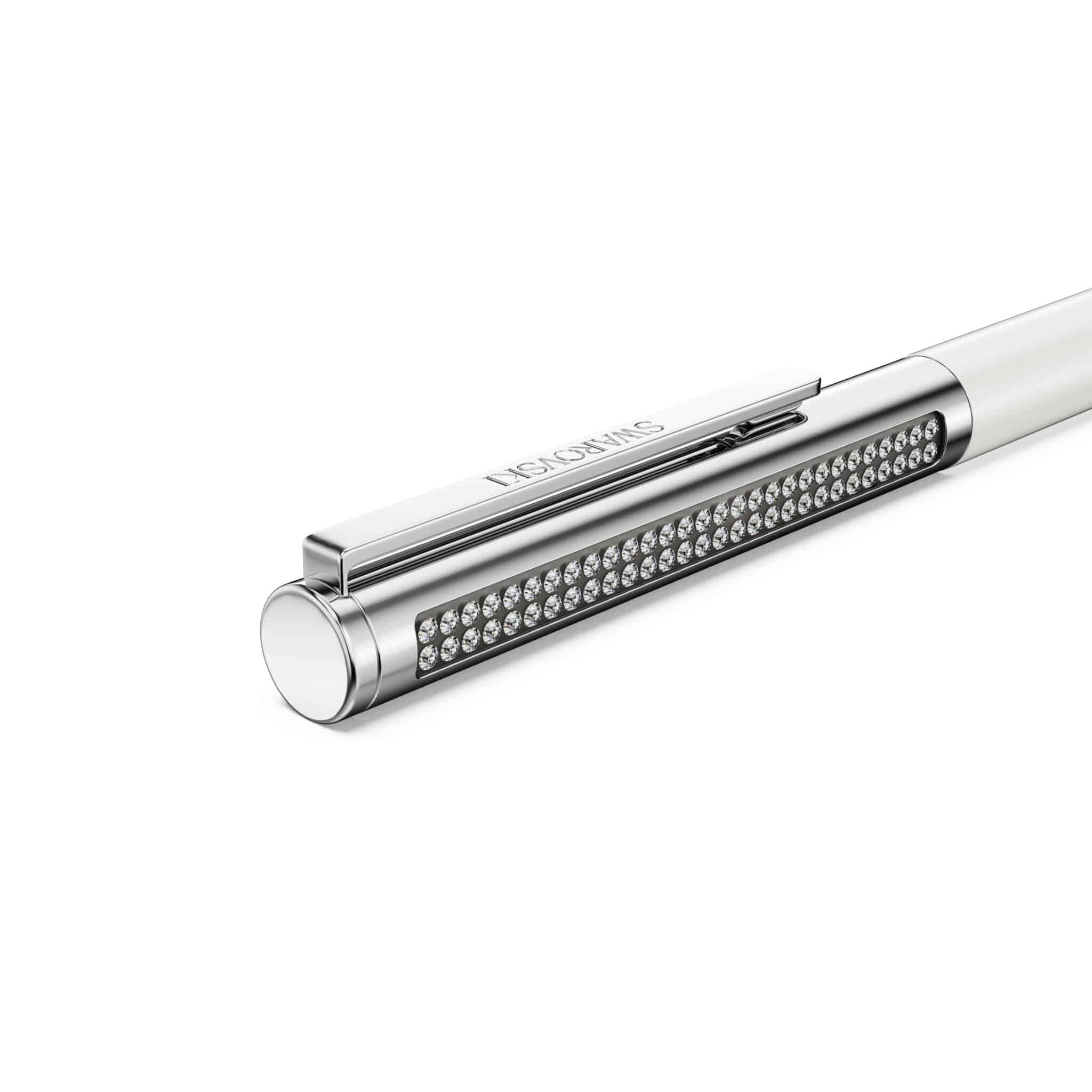 Swarovski Matrix Tennis Ballpoint Pen, White, Chrome plated -Swarovski