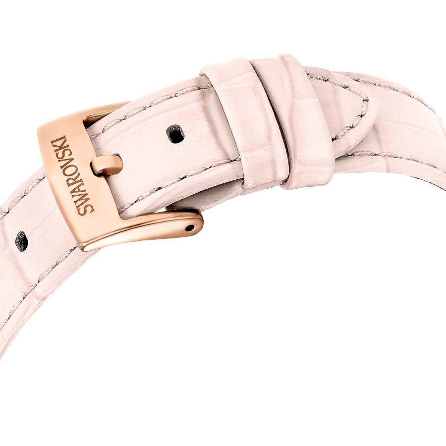 Swarovski Matrix Tennis Chrono Watch, Swiss Made, Leather Strap, Pink, Rose gold-tone Finish -Swarovski