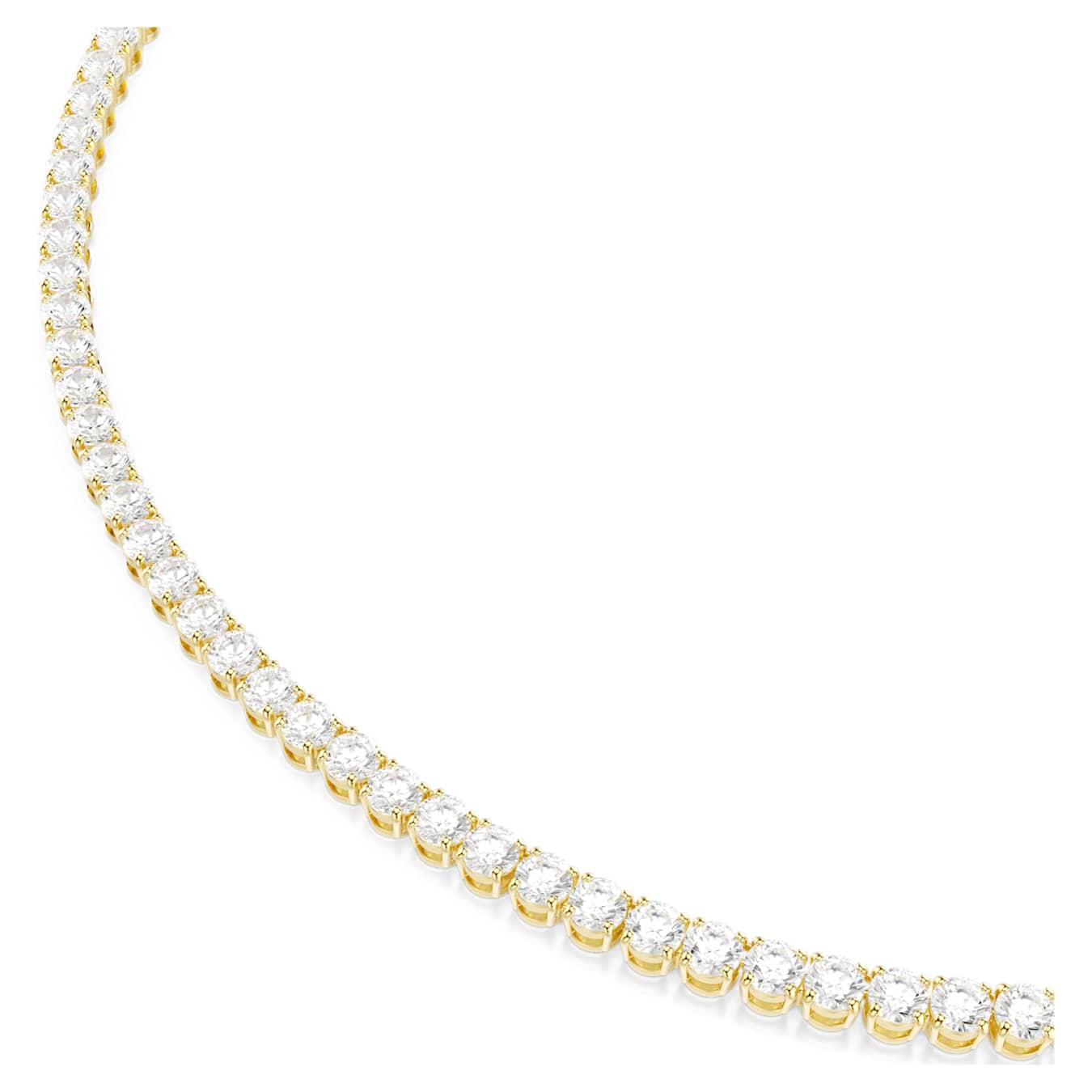 Swarovski Matrix Tennis Necklace Round Cut, White, Gold-Tone Plated -Swarovski