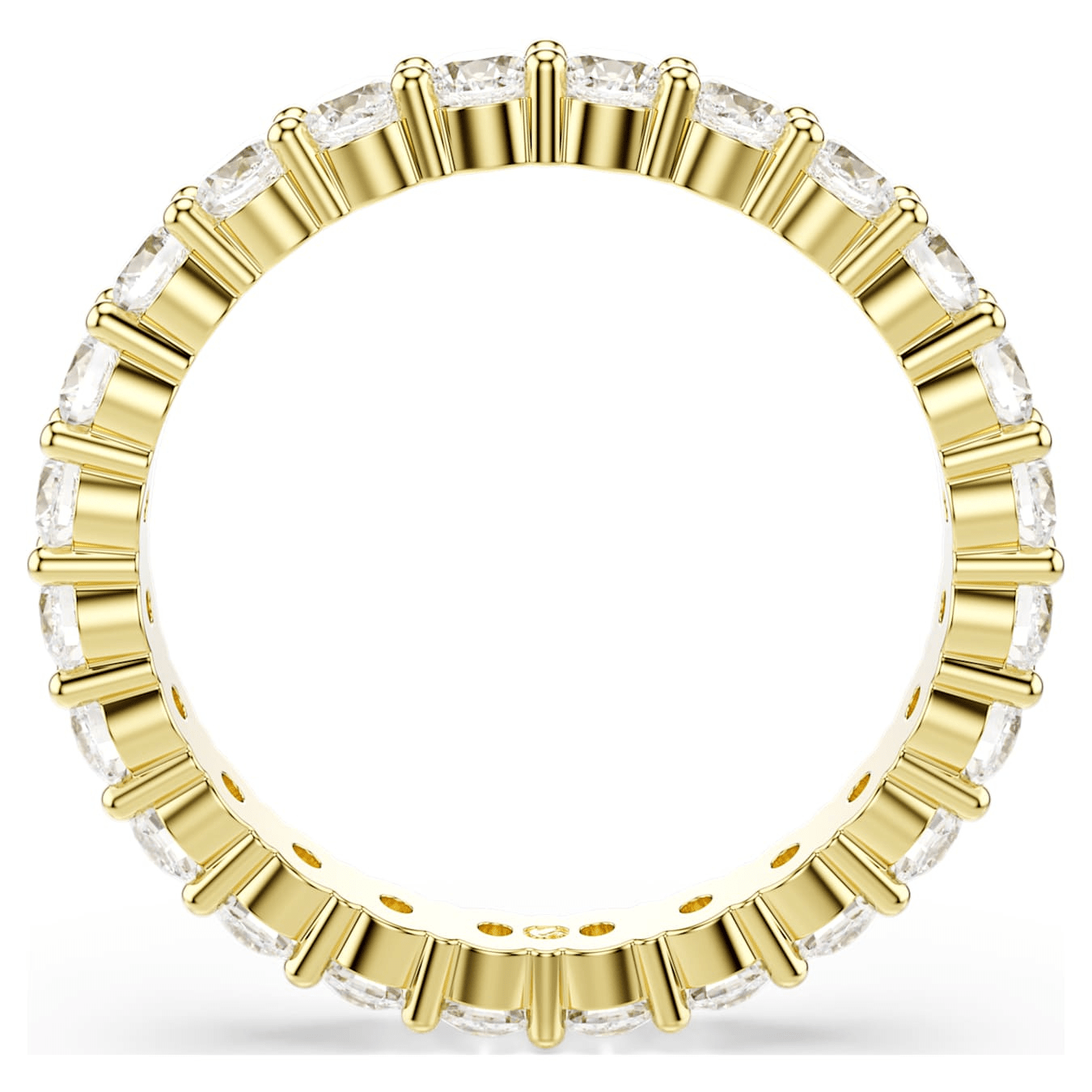 Swarovski Matrix Vittore Band ring, Round cut, White, Gold-tone plated -Swarovski