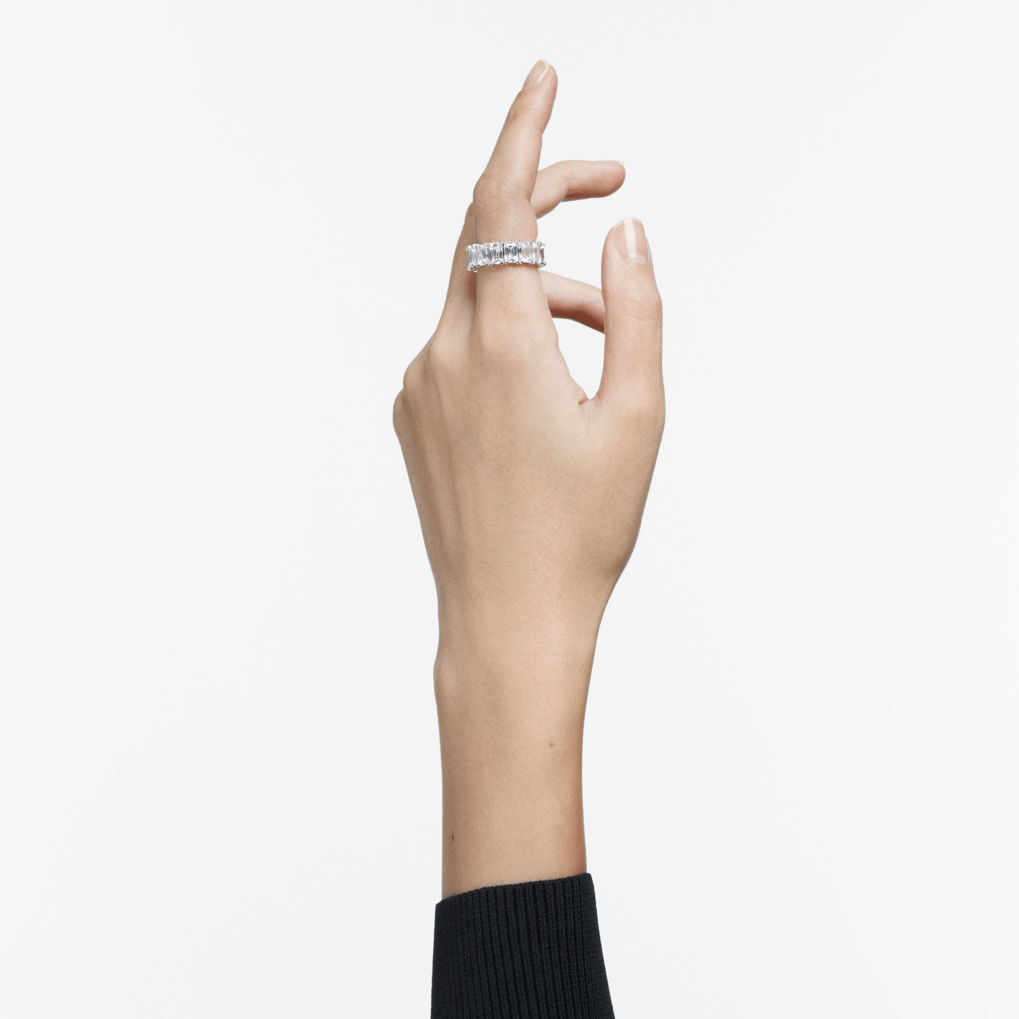 Swarovski Matrix Vittore Ring, Baguette Cut, White, Rhodium Plated -Swarovski