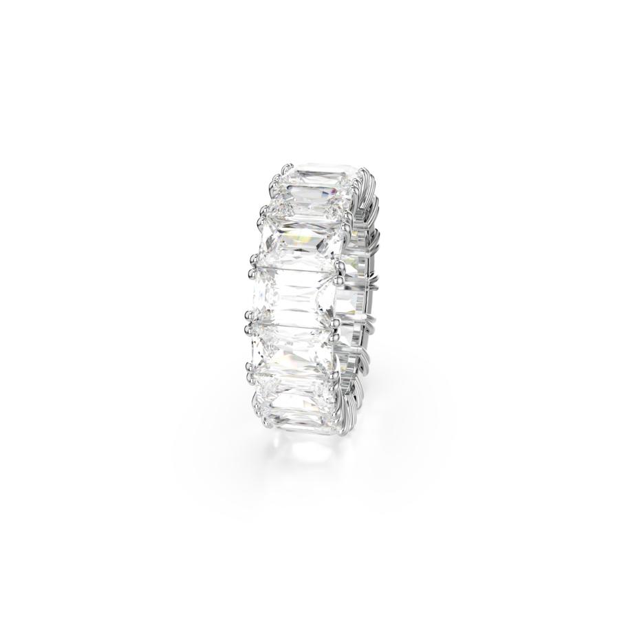 Swarovski Matrix Vittore Ring, Baguette Cut, White, Rhodium Plated -Swarovski