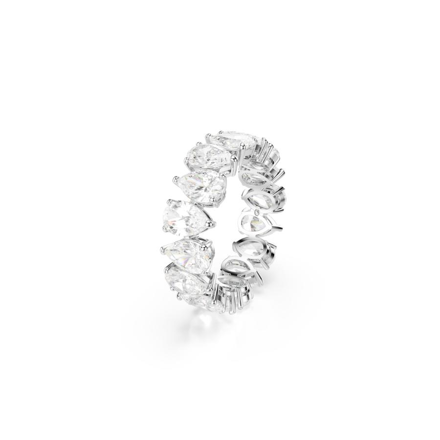 Swarovski Matrix Vittore Ring, Pear Cut, White, Silver-tone Finish -Swarovski