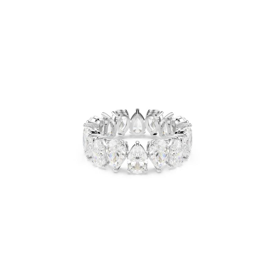 Swarovski Matrix Vittore Ring, Pear Cut, White, Silver-tone Finish -Swarovski