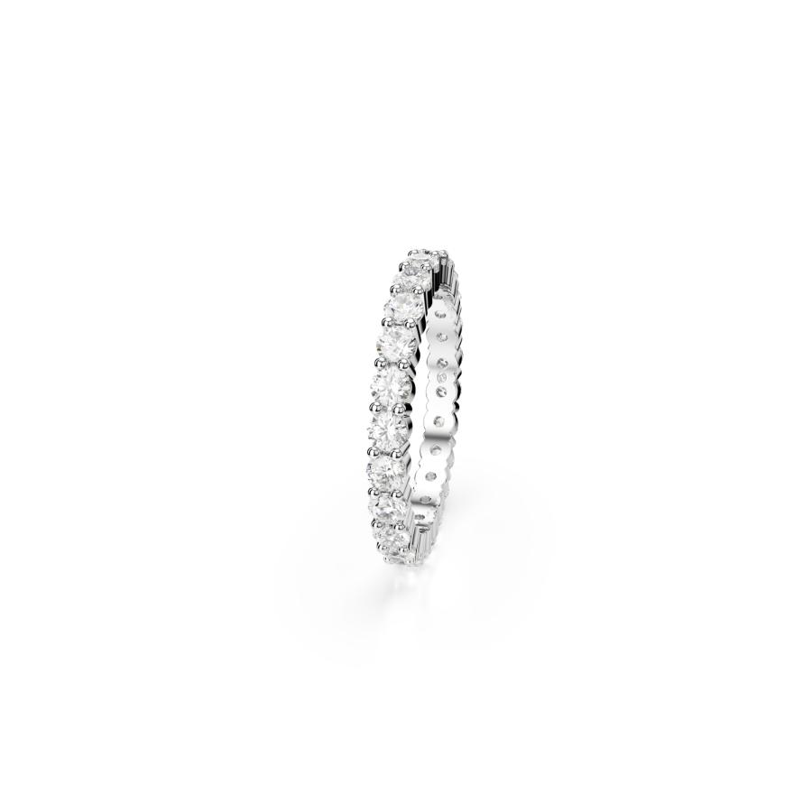 Swarovski Matrix Vittore Ring, Round Cut, White, Silver-tone Finish -Swarovski
