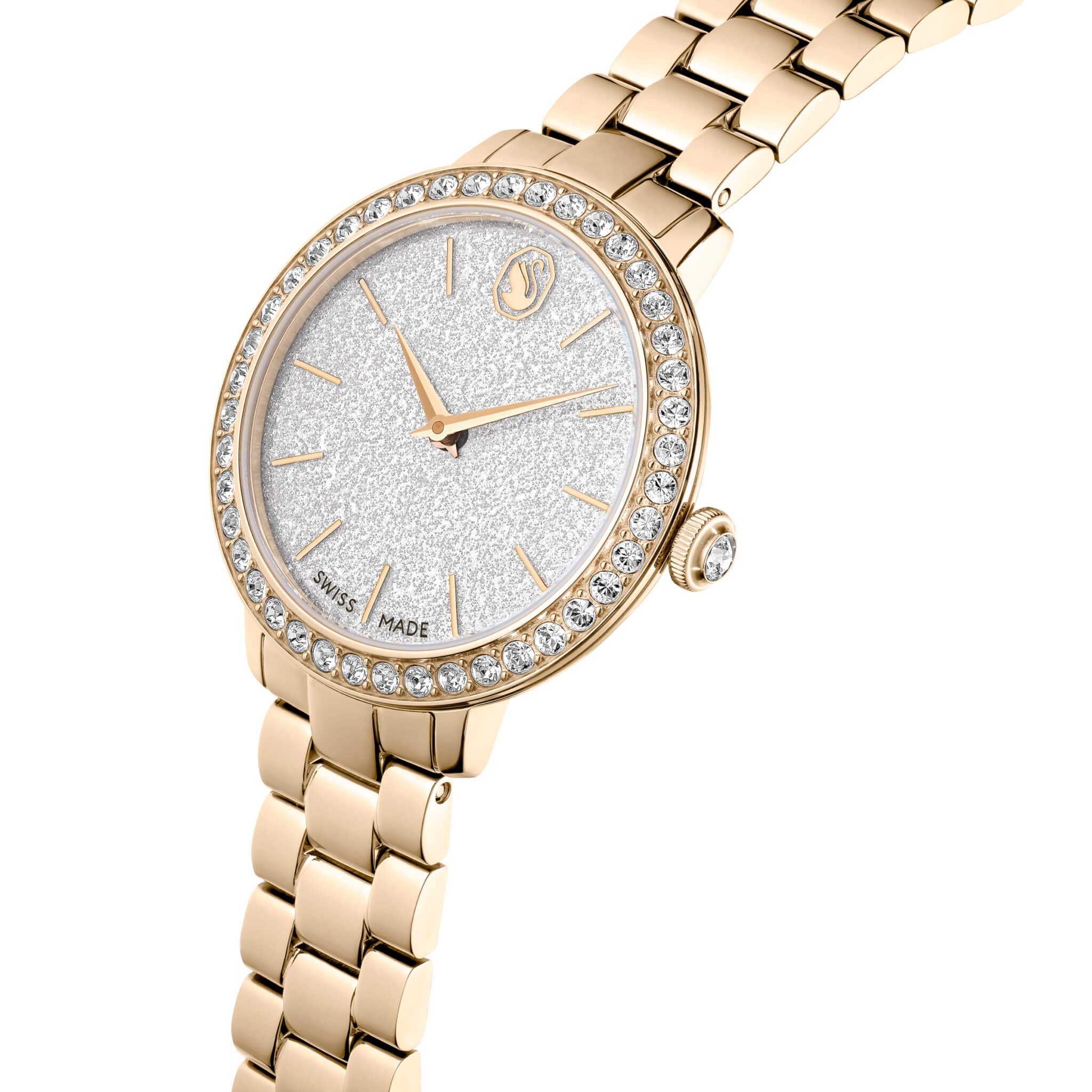 Swarovski Matrix Watch, Swiss Made, Metal Bracelet, Gold Tone, Champagne Gold-tone finish -Swarovski