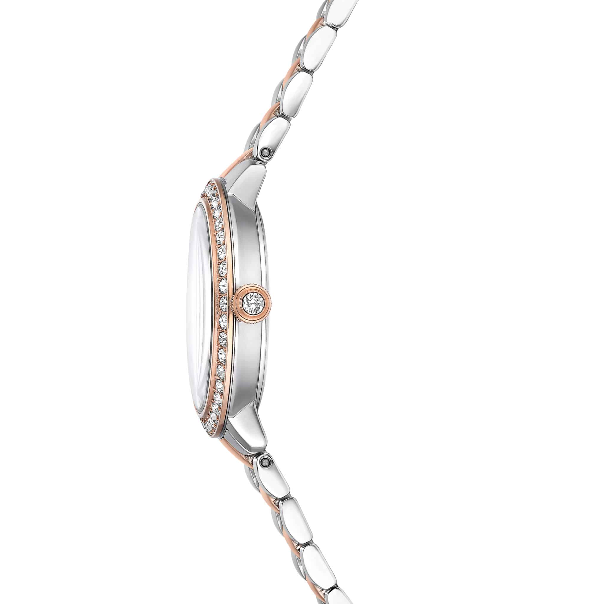 Swarovski Matrix Watch, Swiss Made, Metal Bracelet, Silver tone, Rose Gold-tone finish -Swarovski