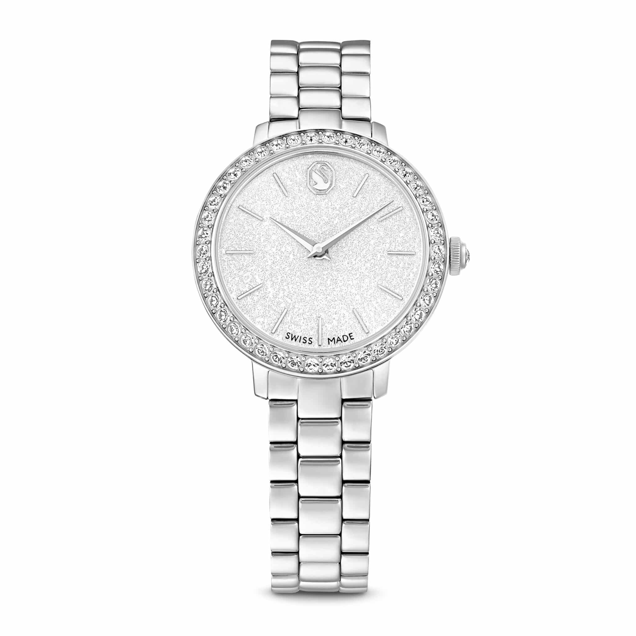 Swarovski Matrix Watch, Swiss Made, Metal bracelet, Silver tone, Stainless steel -Swarovski