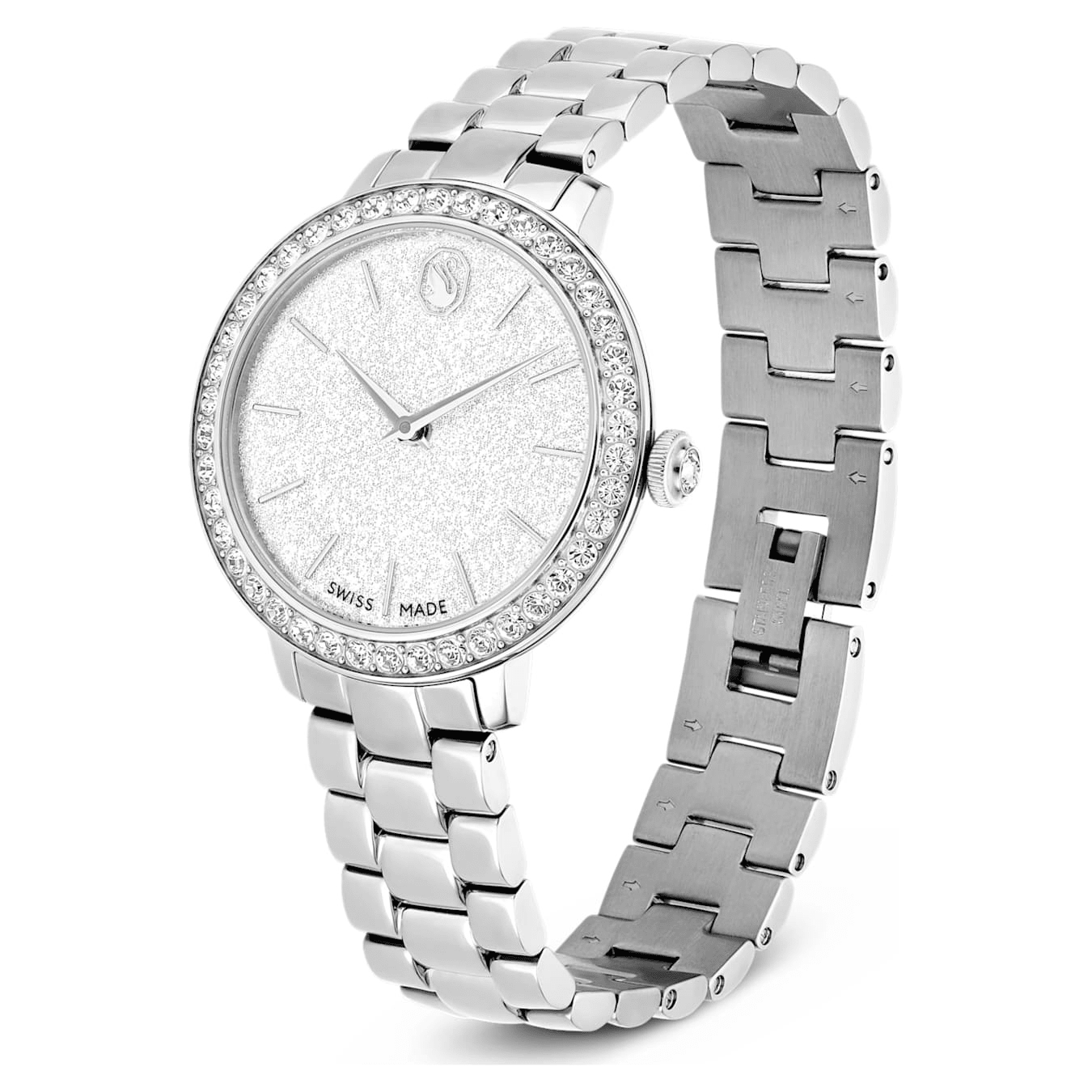 Swarovski Matrix Watch, Swiss Made, Metal bracelet, Silver tone, Stainless steel -Swarovski