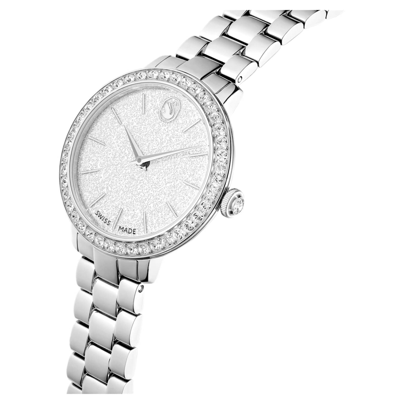 Swarovski Matrix Watch, Swiss Made, Metal bracelet, Silver tone, Stainless steel -Swarovski