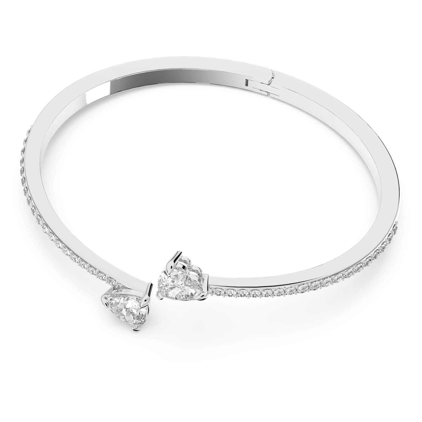 Swarovski Mesmera bangle Heart, White, Rhodium plated -Swarovski