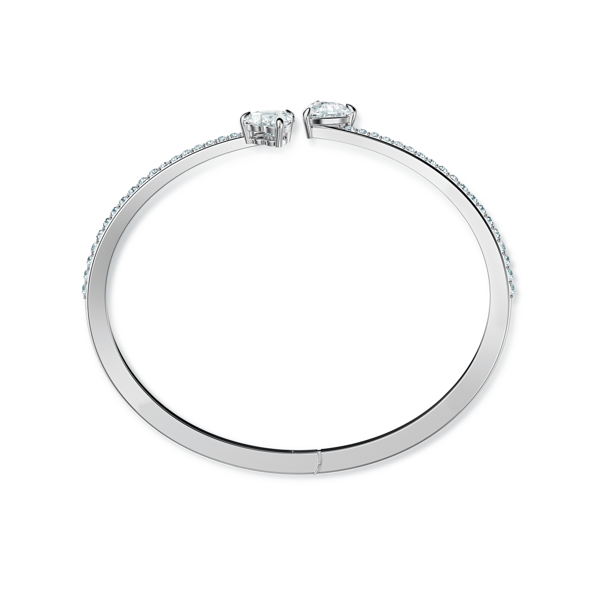Swarovski Mesmera bangle Heart, White, Rhodium plated -Swarovski