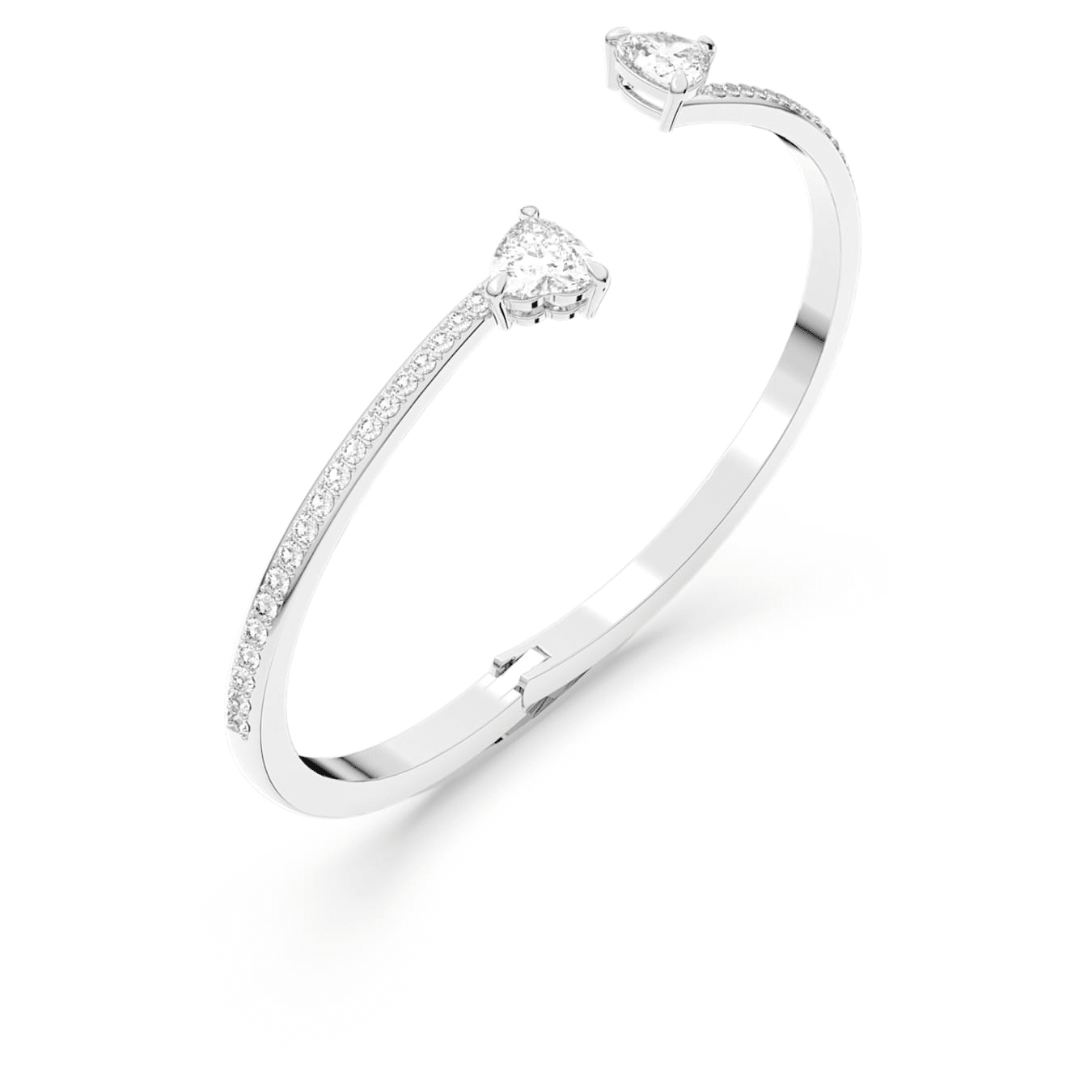 Swarovski Mesmera bangle Heart, White, Rhodium plated -Swarovski