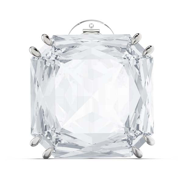 Swarovski Mesmera Clip Earring Single Square Cut White Rhodium Plated -Swarovski