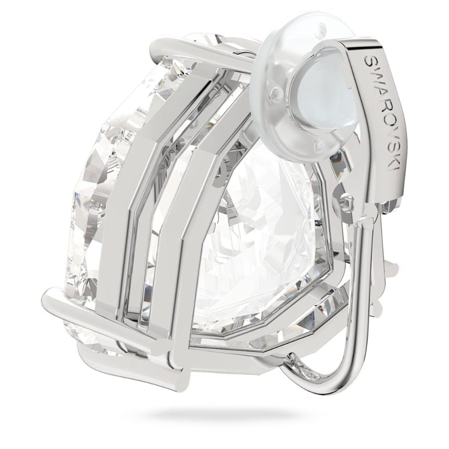 Swarovski Mesmera Clip Earring Single Triangle Cut White Rhodium Plated -Swarovski