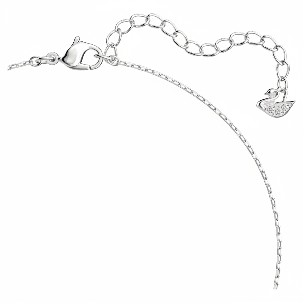 Swarovski Mesmera necklace Heart, White, Rhodium plated -Swarovski
