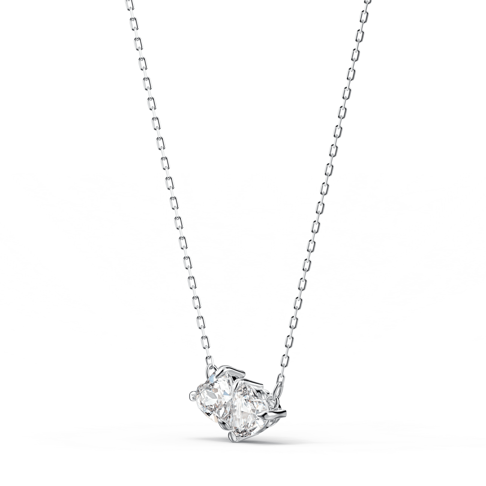 Swarovski Mesmera necklace Heart, White, Rhodium plated -Swarovski