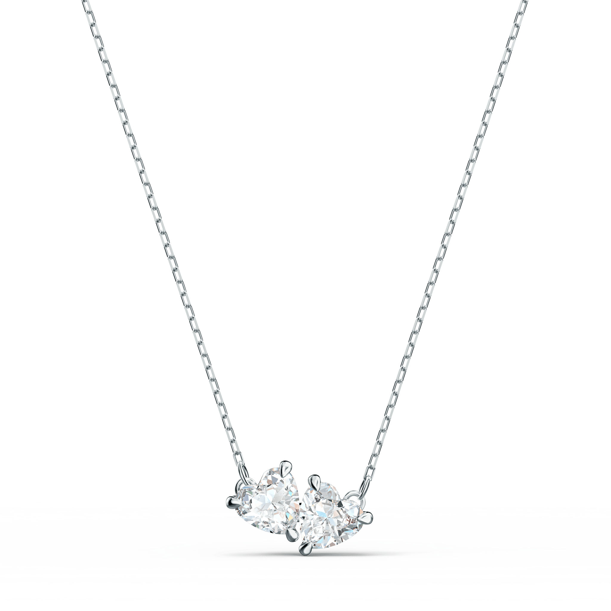 Swarovski Mesmera necklace Heart, White, Rhodium plated -Swarovski