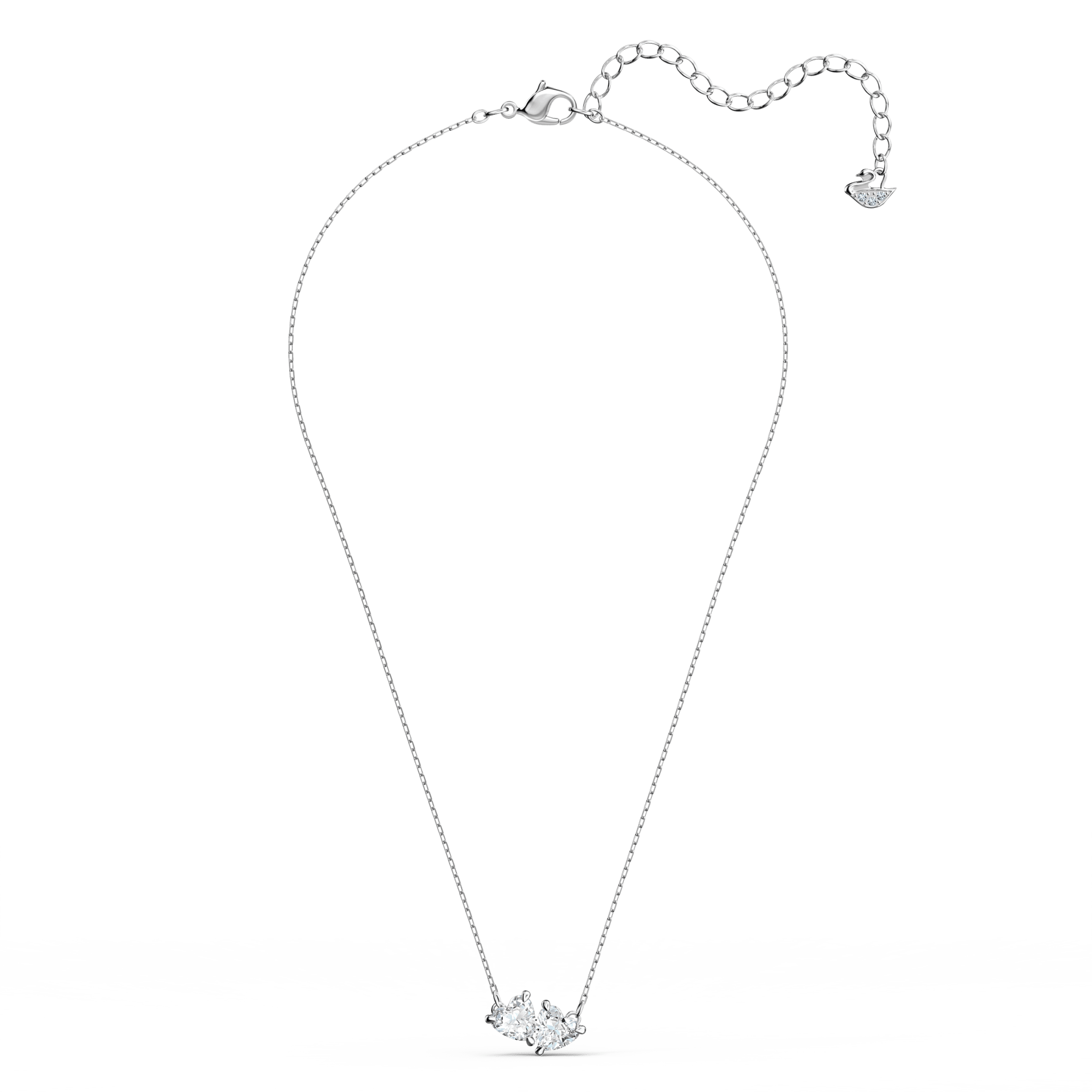 Swarovski Mesmera necklace Heart, White, Rhodium plated -Swarovski