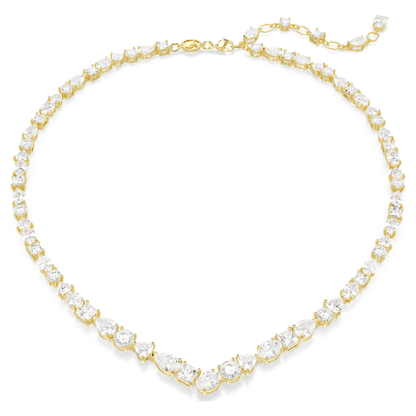 Swarovski Mesmera necklace Mixed cuts, White, Gold-tone plated -Swarovski