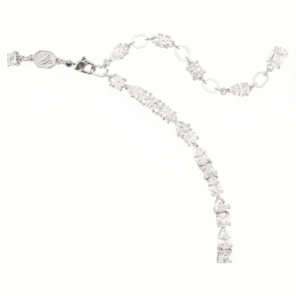 Swarovski Mesmera necklace Mixed cuts, White, Rhodium plated -Swarovski