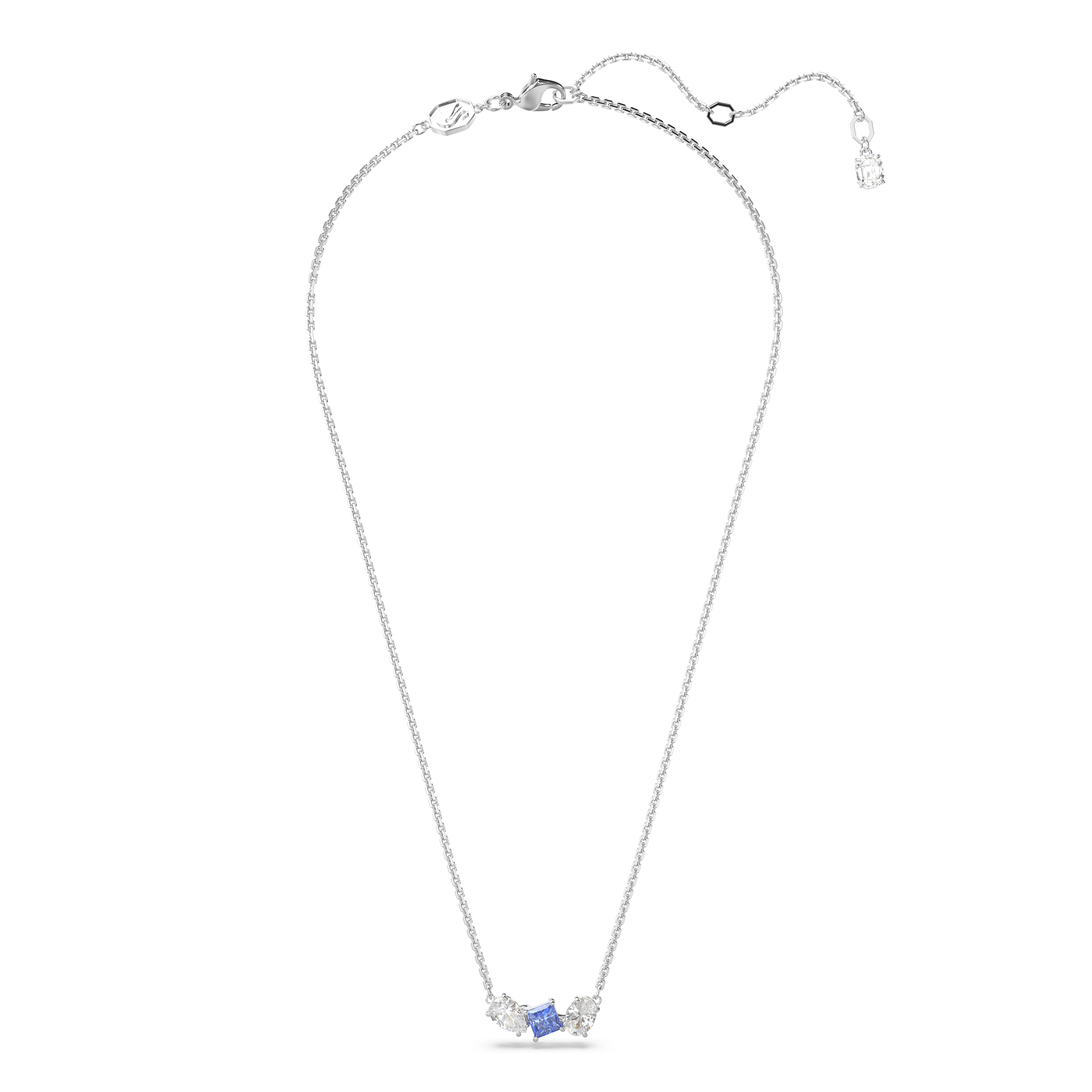 Swarovski Mesmera Pendant Mixed Cuts, Blue, Rhodium Plated -Swarovski