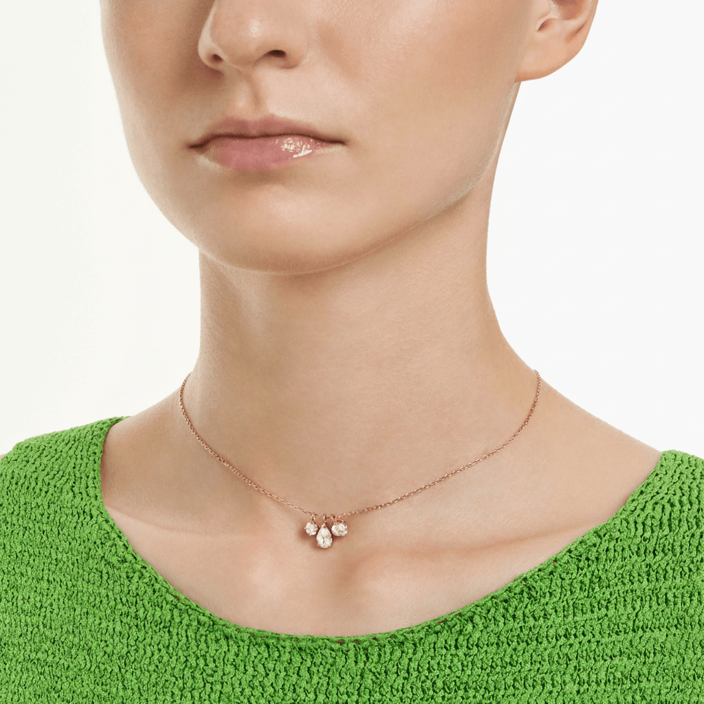 Swarovski Mesmera Pendant , White , Rose Gold Tone Plated -Swarovski