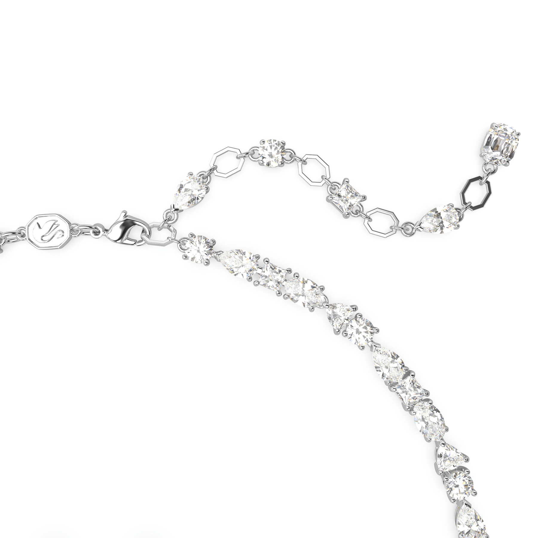 Swarovski Mesmera set Mixed cuts, White, Rhodium plated -Swarovski