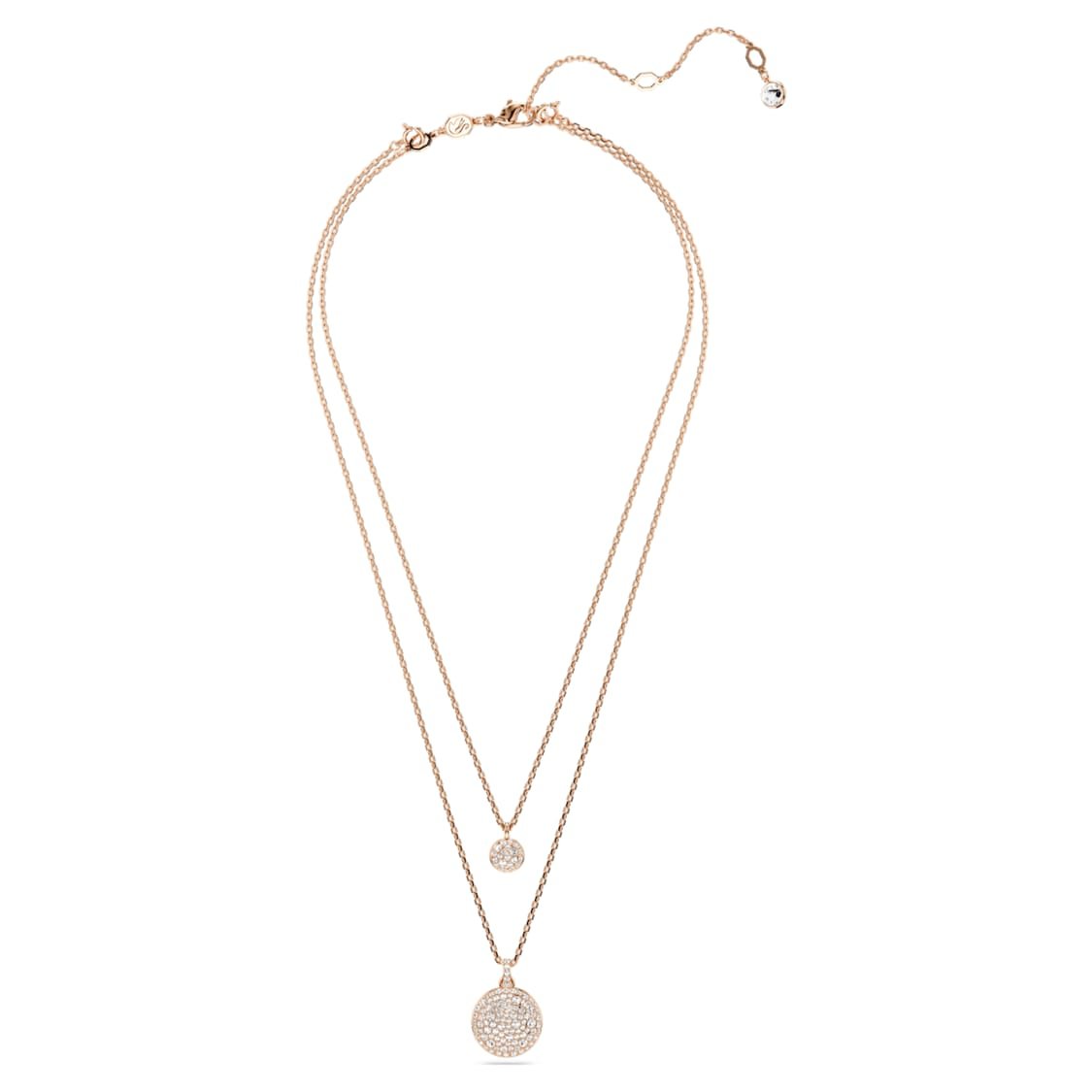 Swarovski Meteora Layered Pendant White Rose Gold-Tone Plated -Swarovski