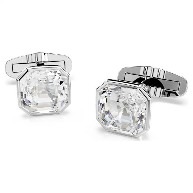 Swarovski Millenia Cufflinks Octagon cut, White, Rhodium plated -Swarovski