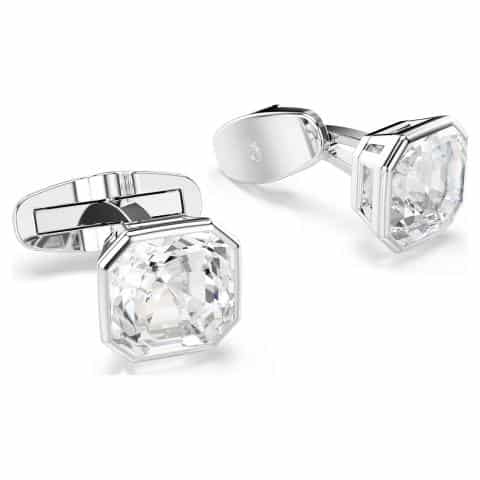 Swarovski Millenia Cufflinks Octagon cut, White, Rhodium plated -Swarovski