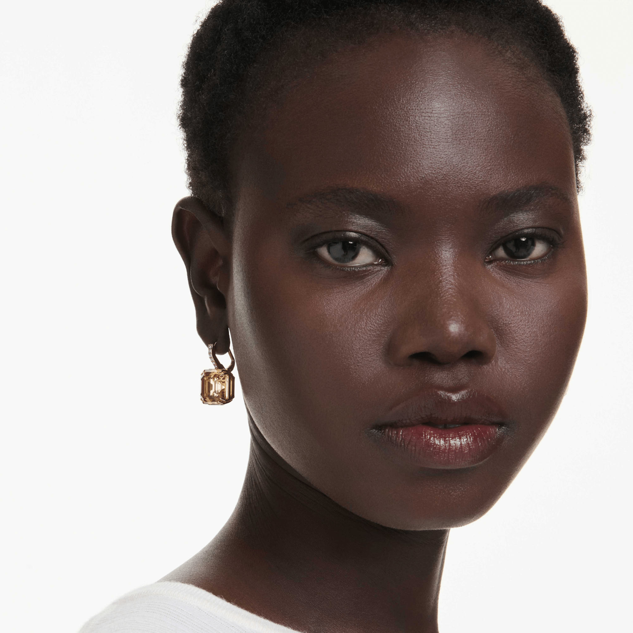 Swarovski Millenia Drop Earrings, Mixed Cuts, Caramel, Gold-tone Plated -Swarovski