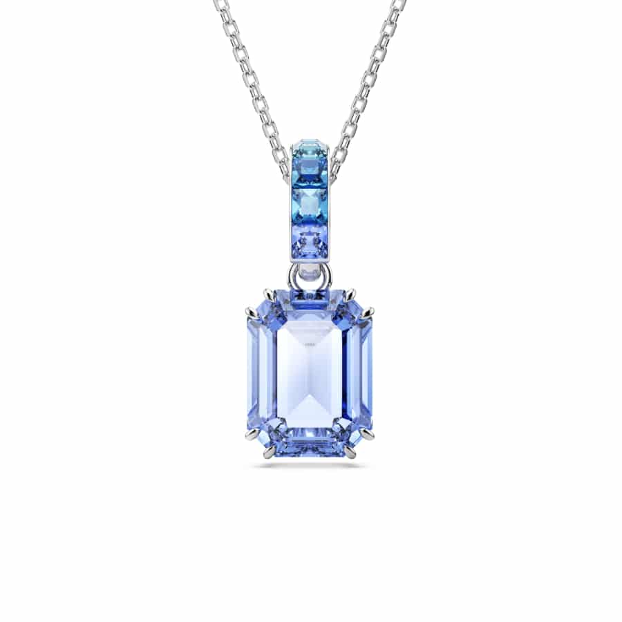 Swarovski Millenia Pendant, Octagon Cut, Blue, Rhodium Plated -Swarovski