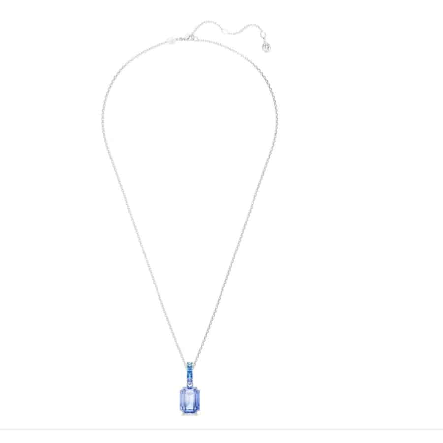 Swarovski Millenia Pendant, Octagon Cut, Blue, Rhodium Plated -Swarovski