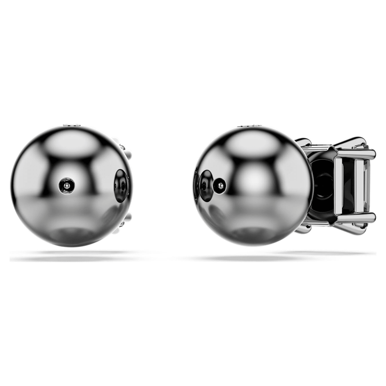 Swarovski Millenia Stud Earrings Square Cut, Black, Ruthenium Plated -Swarovski
