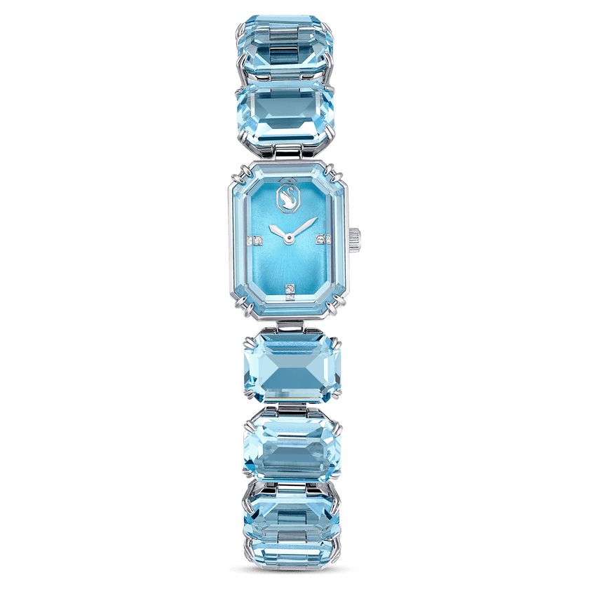 Swarovski Millenia Watch Octagon cut bracelet, Blue, Stainless steel -Swarovski