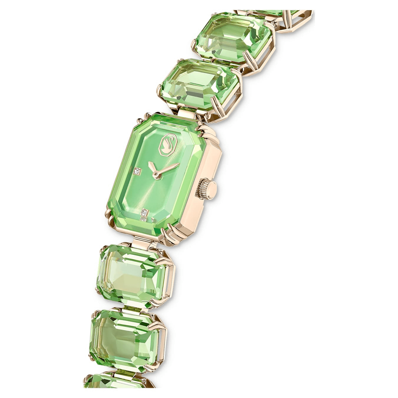 Swarovski Millenia Watch Octagon cut bracelet, Green, Stainless steel -Swarovski