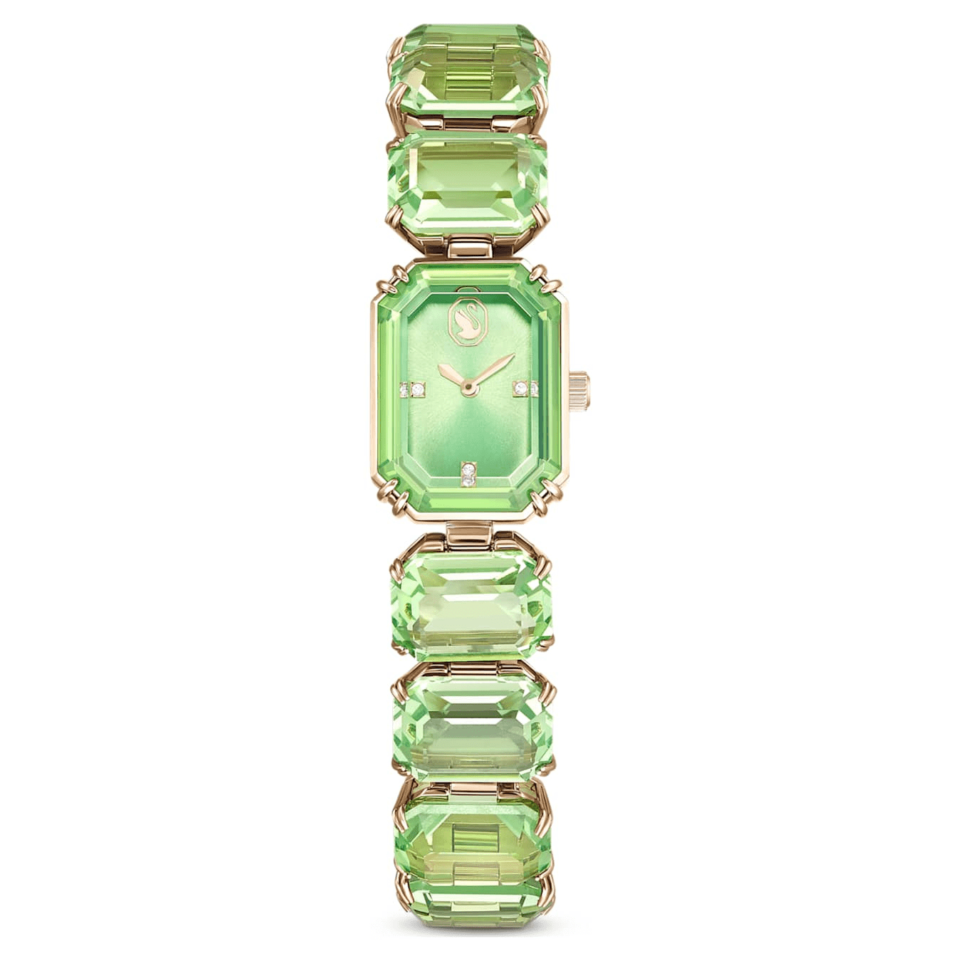 Swarovski Millenia Watch Octagon cut bracelet, Green, Stainless steel -Swarovski