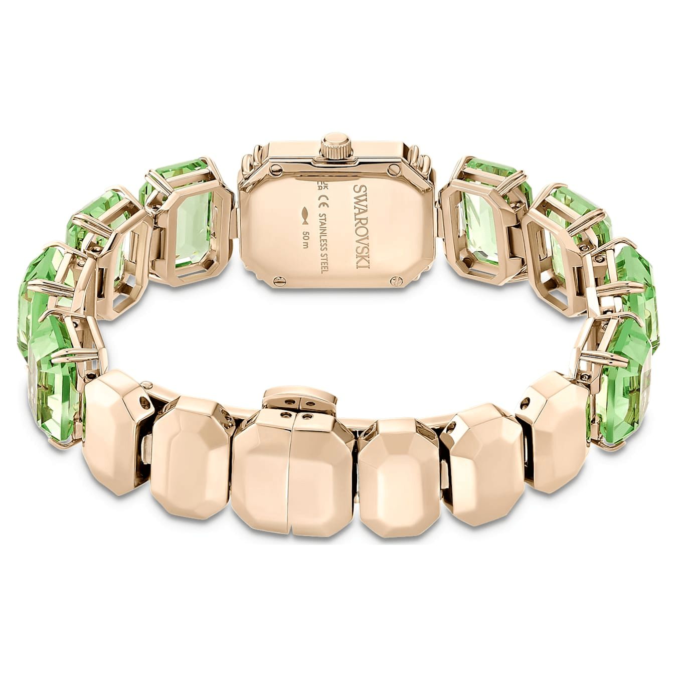 Swarovski Millenia Watch Octagon cut bracelet, Green, Stainless steel -Swarovski