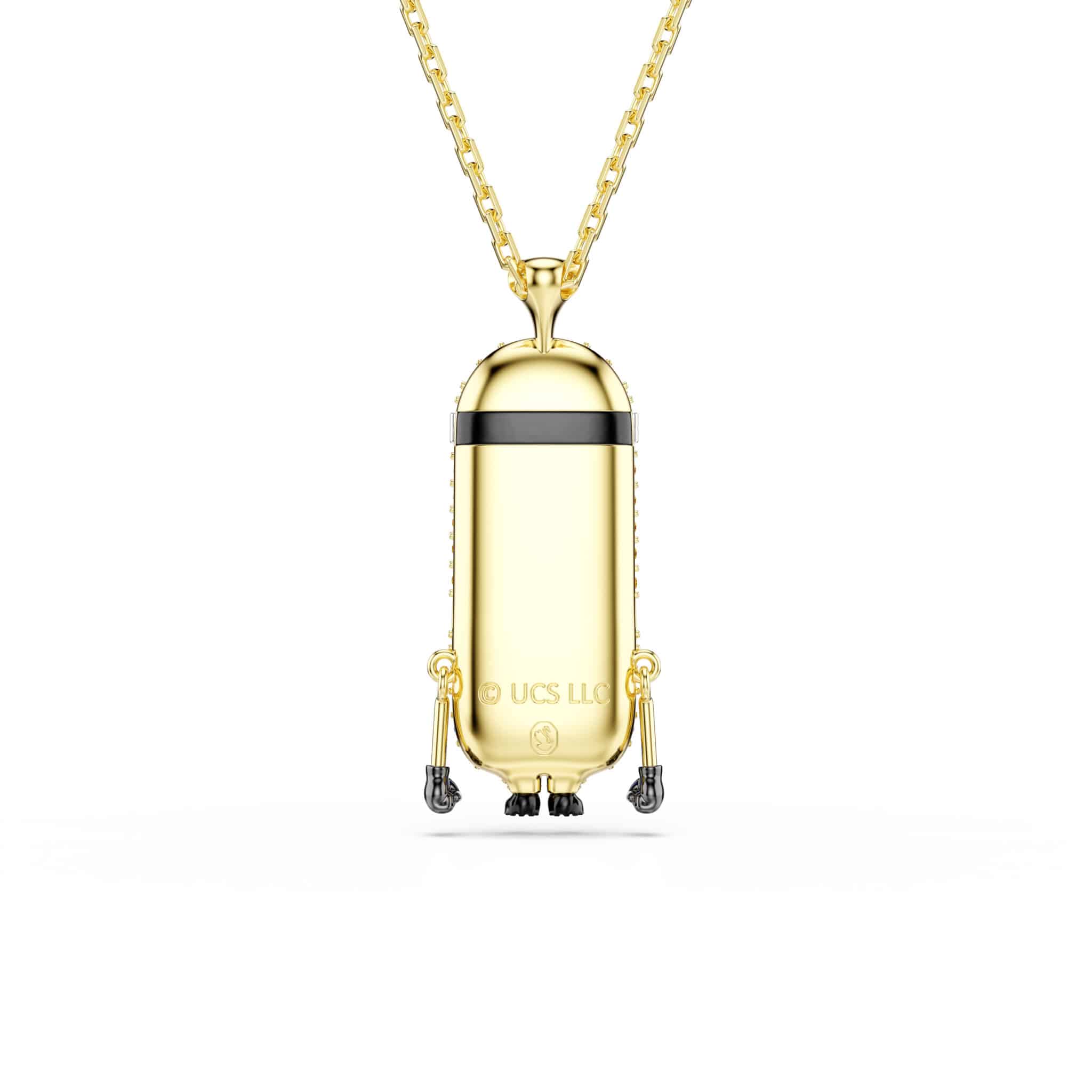 Swarovski Minions Kevin Pendant, Pavé, Multicolored, Gold-tone plated -Swarovski