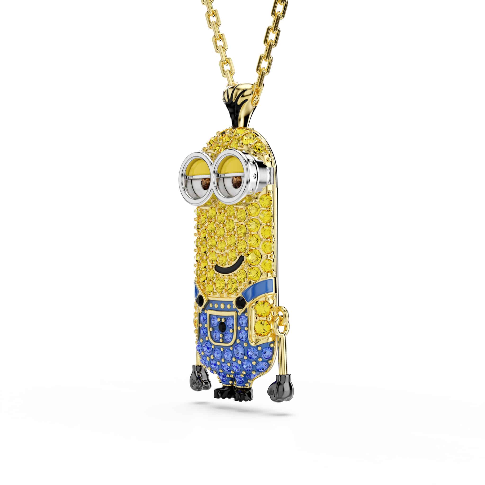 Swarovski Minions Kevin Pendant, Pavé, Multicolored, Gold-tone plated -Swarovski